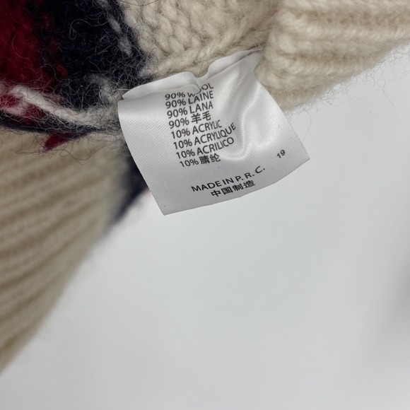 Brandy Melville Nikki Heavy Wool Cable Knit Stripe Oversized Vneck Sweater L/XL - Picture 8 of 9